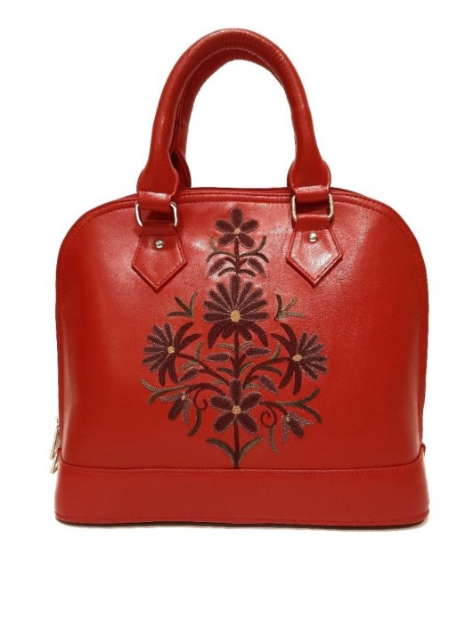 Leather Alma Bag — Kashmiri embroidered leather