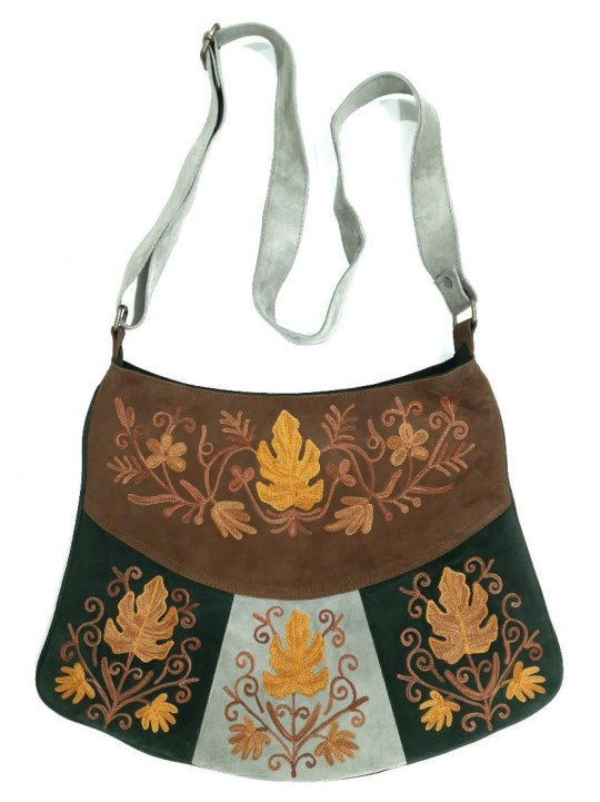 Suede Butterfly Bag — Kashmiri embroidered suede