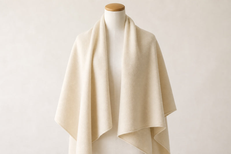 Cashmere Double Weave — Natural Cream on mannequin
