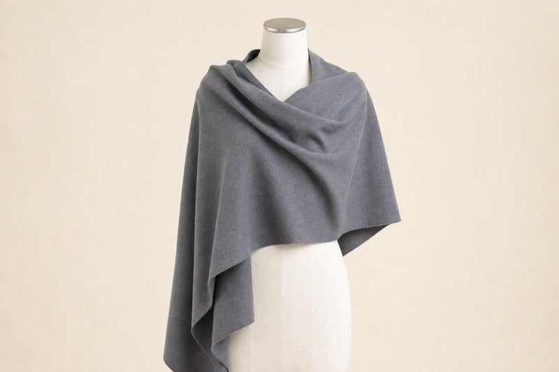 Cashmere Double Weave — Slate Grey on mannequin