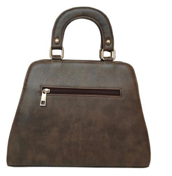 Leather Curve Bag — Kashmiri embroidered leather