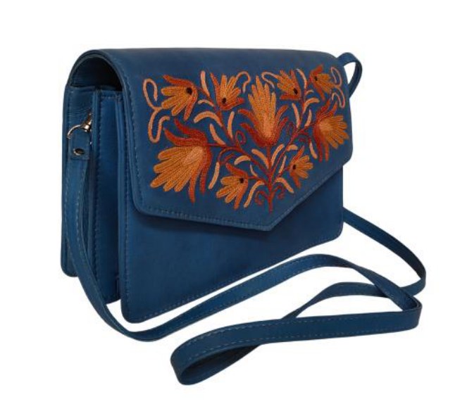 Leather Eppswift Clutch — Kashmiri embroidered leather