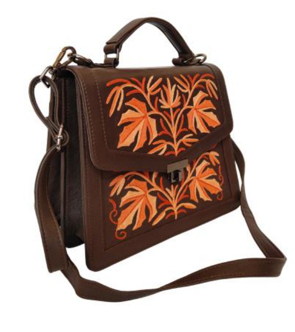 Leather Epswift Bag — Kashmiri embroidered leather