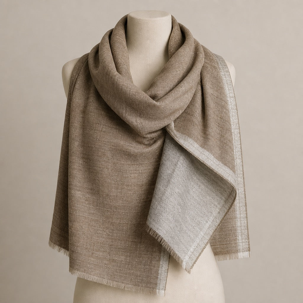 Fine Wool Double Shade — Bronze & Silver — on mannequin