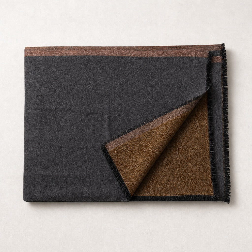 Fine Wool Double Shade — Charcoal & Bronze — folded