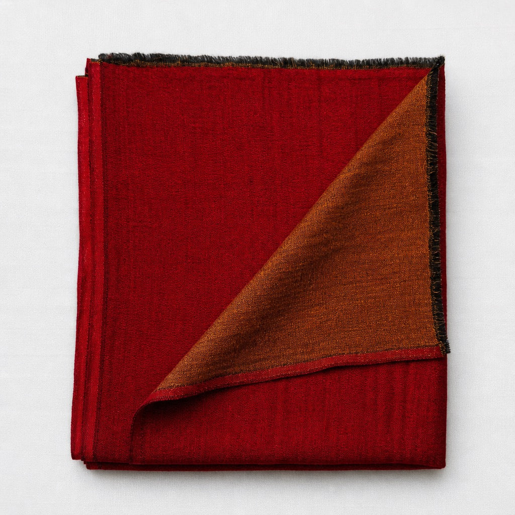 Fine Wool Double Shade — Crimson & Bronze — folded