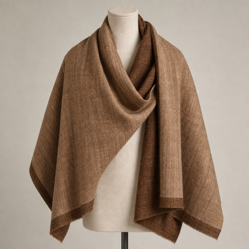 Fine Wool Double Shade — Honey & Chocolate — on mannequin