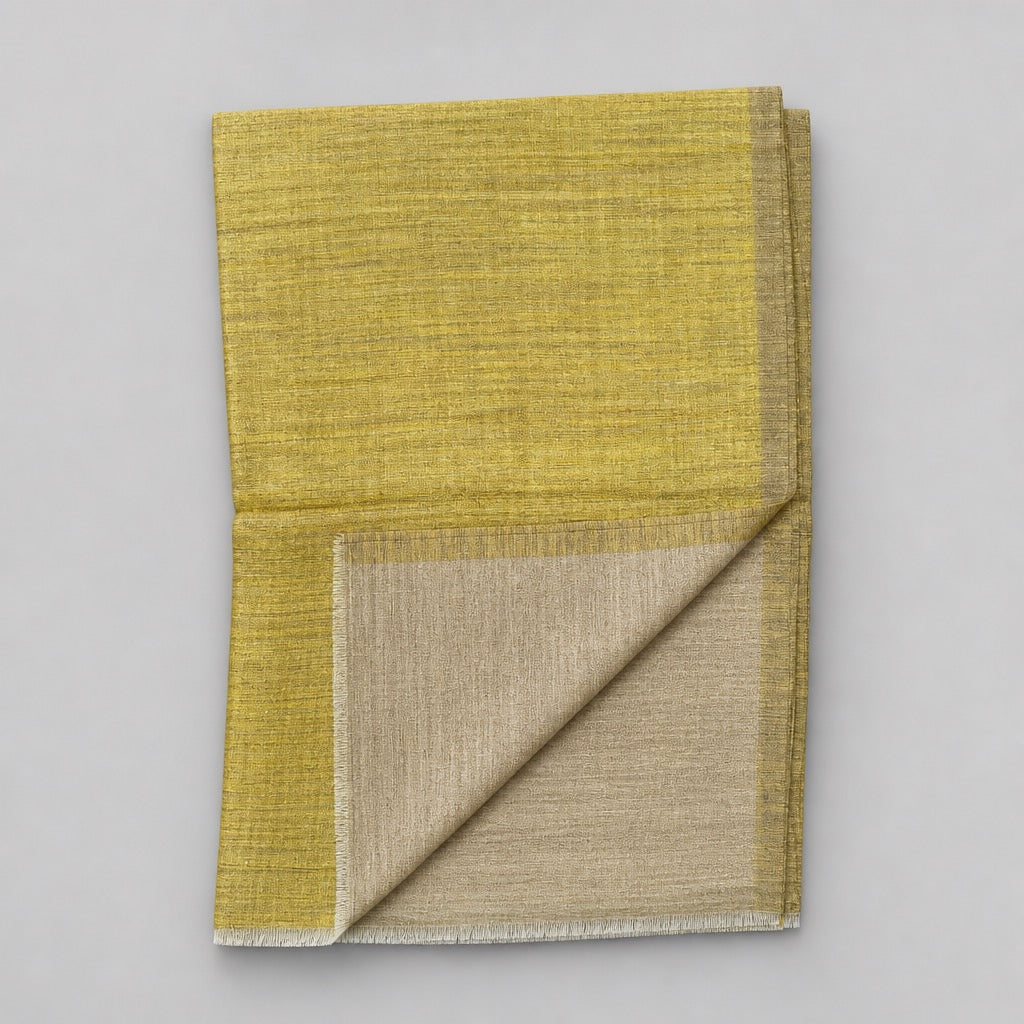 Fine Wool Double Shade — Mustard & Beige — folded