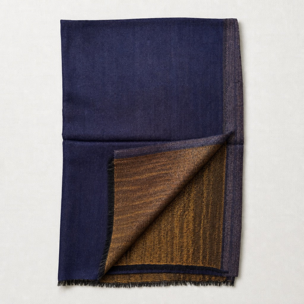 Fine Wool Double Shade — Navy & Bronze — folded
