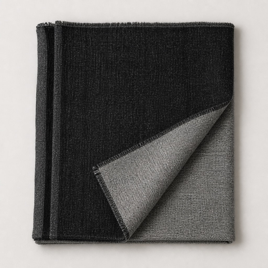 Fine Wool Double Shade — Silver & Black — folded