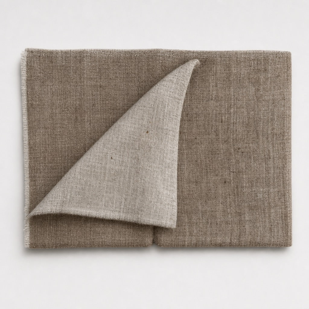 Fine Wool Double Shade — Taupe & Beige — folded