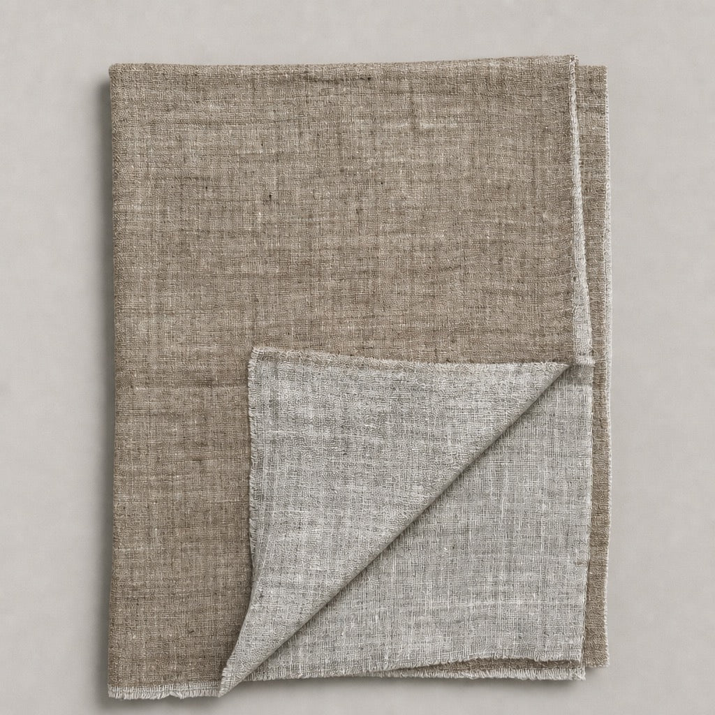 Fine Wool Double Shade — Taupe & Silver — folded