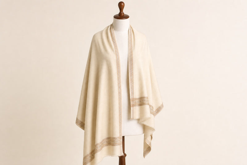 Fine Wool Palla — Cream on mannequin