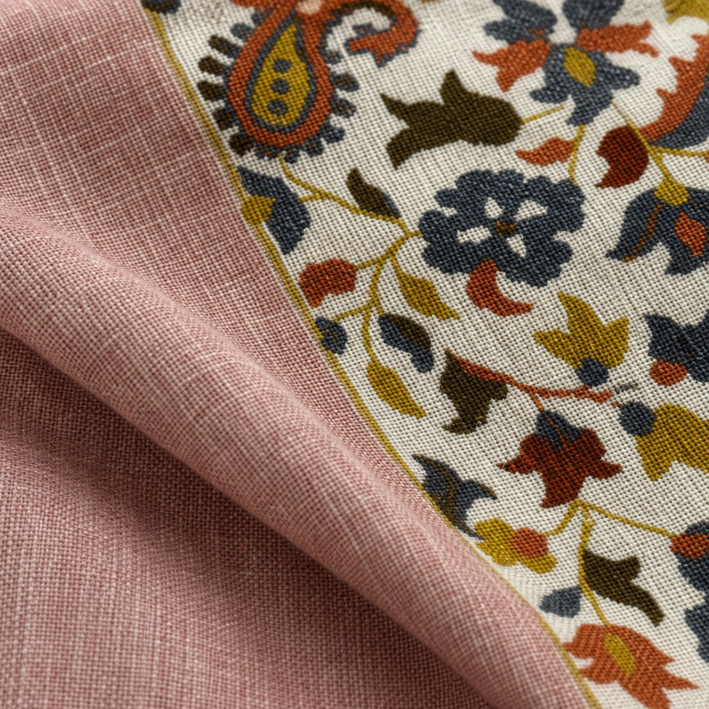 Fine Wool Palla — Dusty Rose Floral — detail