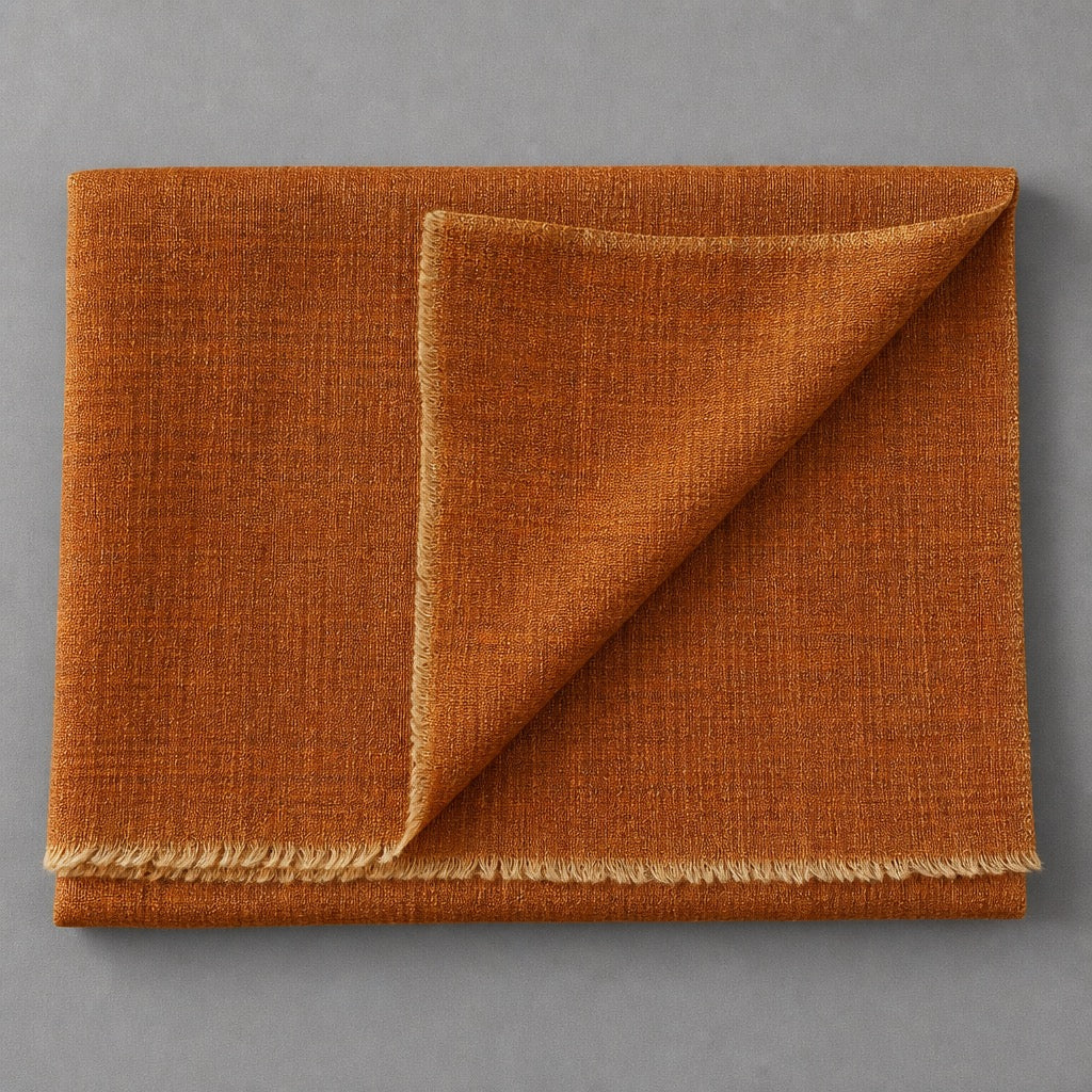Fine Wool Solid Colour — Burnt Orange — folded