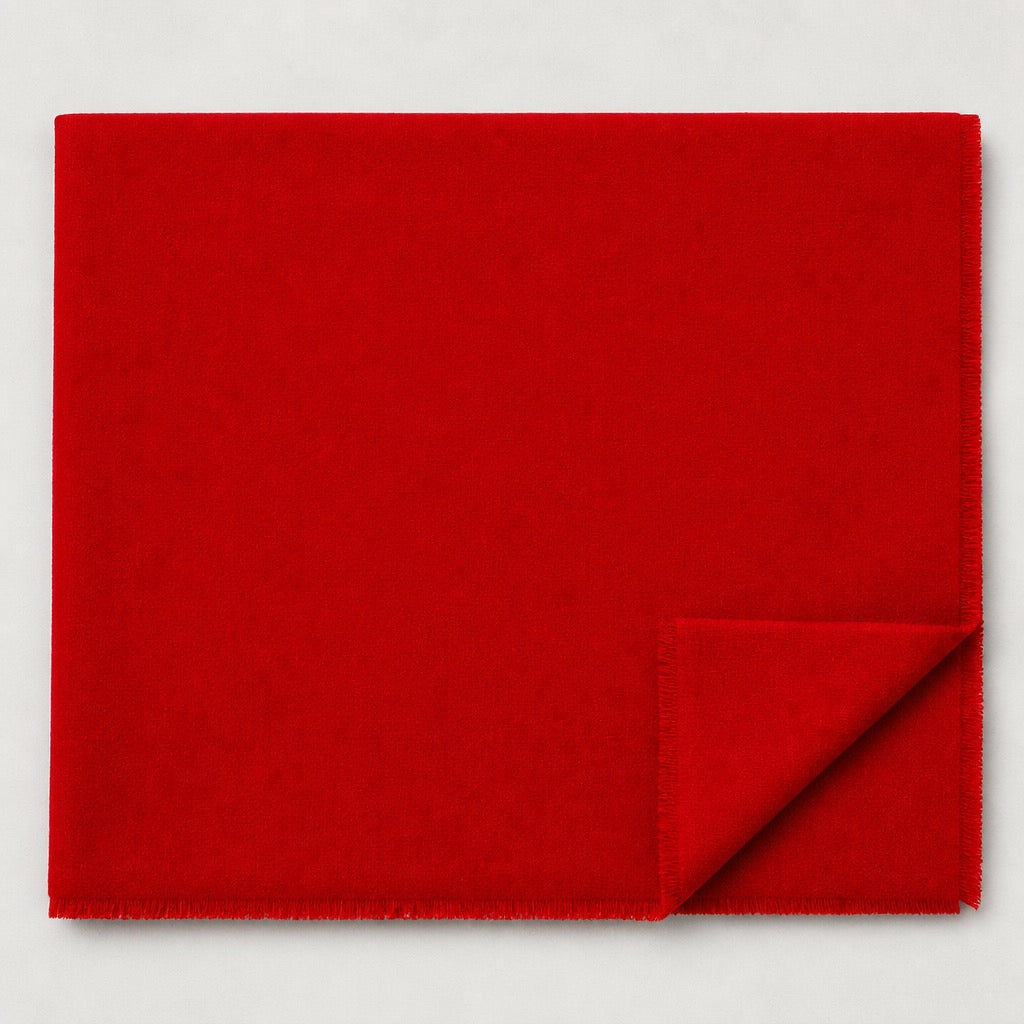 Fine Wool Solid Colour — Crimson — folded