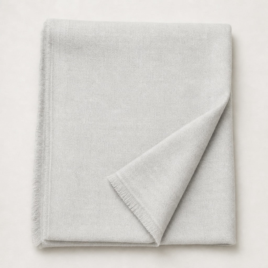Fine Wool Solid Colour — Light Grey — folded