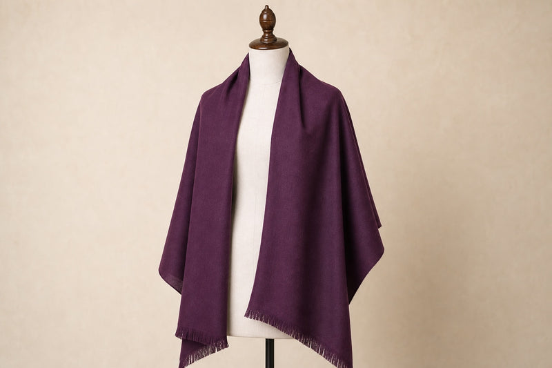 Fine Wool Solid Colour — Plum on mannequin