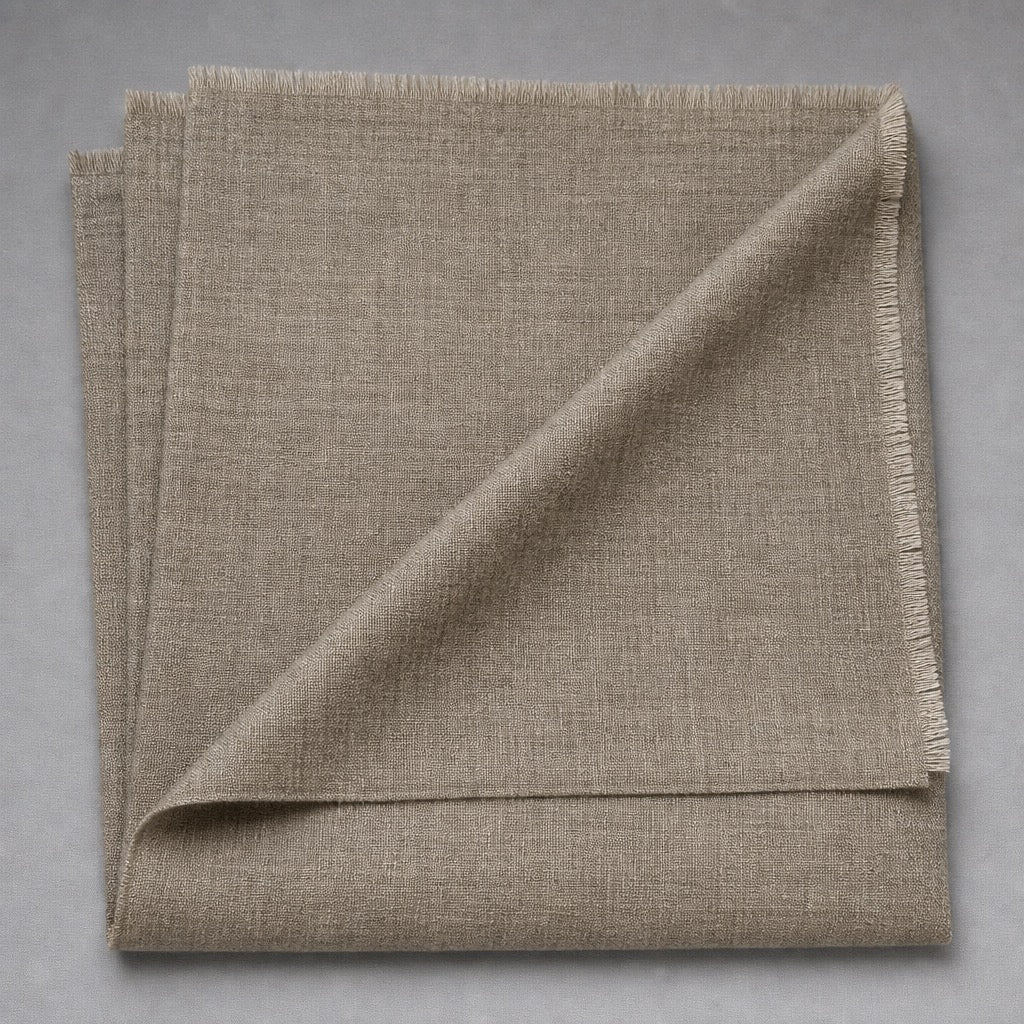 Fine Wool Solid Colour — Taupe — folded