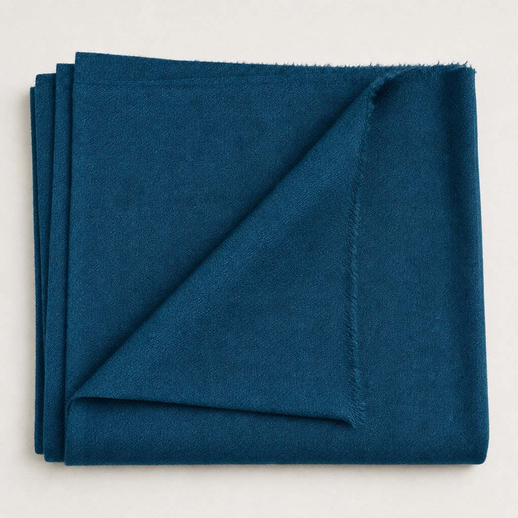 Fine Wool Solid Colour — Teal — folded