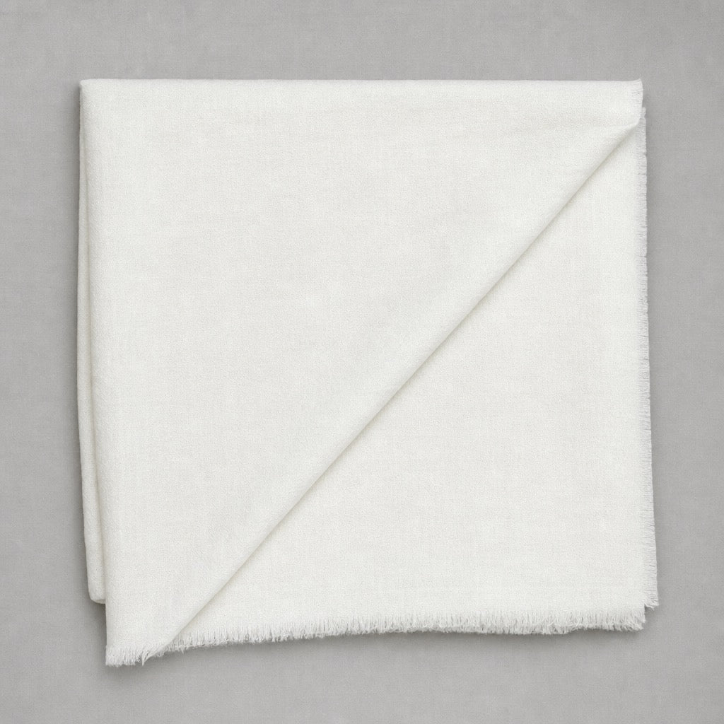 Fine Wool Solid Colour — White — folded