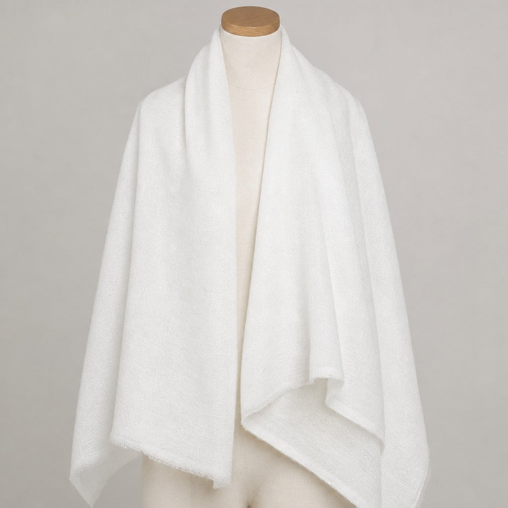 Fine Wool Solid Colour — White — on mannequin