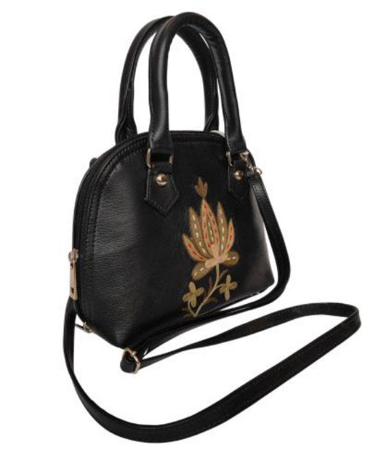 Leather Mini Alma Bag — Kashmiri embroidered leather