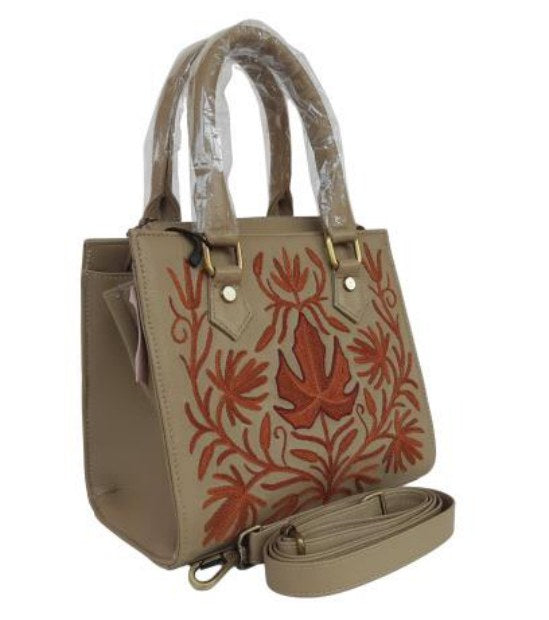 Leather Mini Hand Bag — Kashmiri embroidered leather