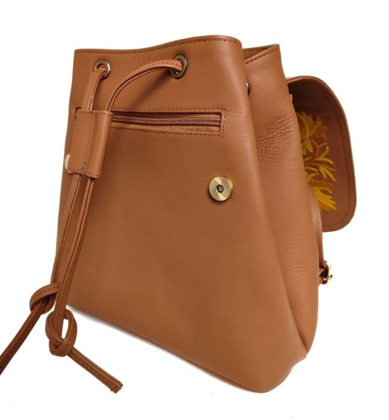 Leather New Back Pack Bag — Kashmiri embroidered leather