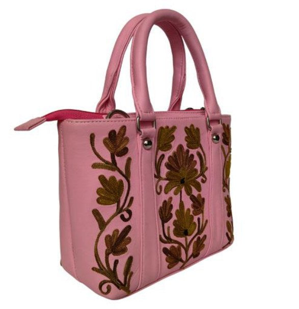 Leather New Mini Tote Bag — Kashmiri embroidered leather