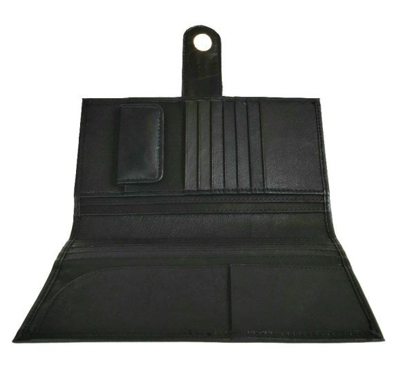 Leather Passport Holder — Kashmiri embroidered leather