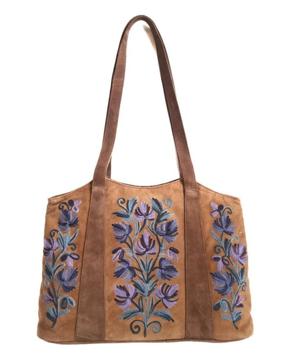 Leather Strip Bag — Kashmiri embroidered leather